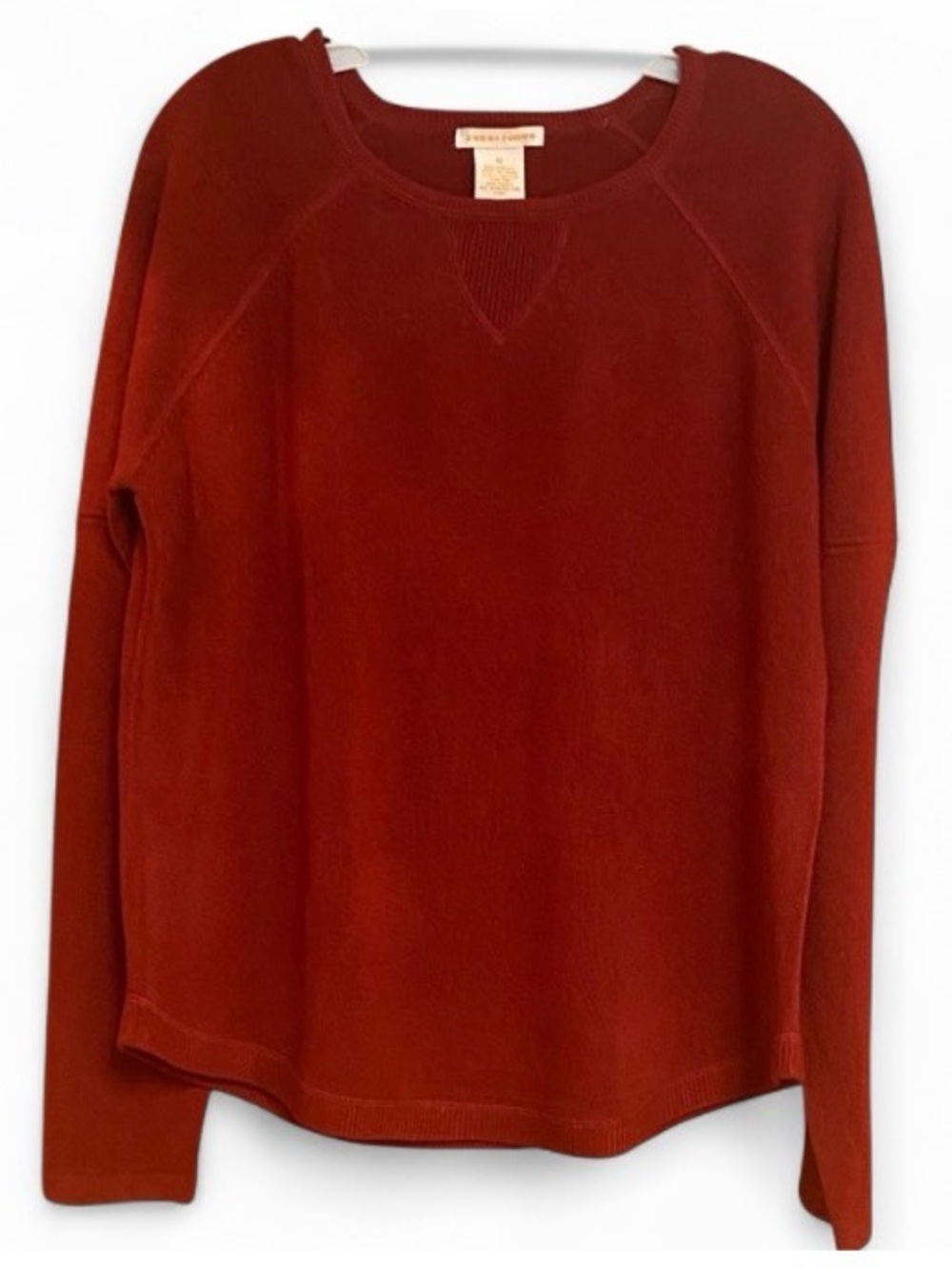 Red Rust Crew Neck Sweater Women Medium Soft Knit Fall Pullover Top